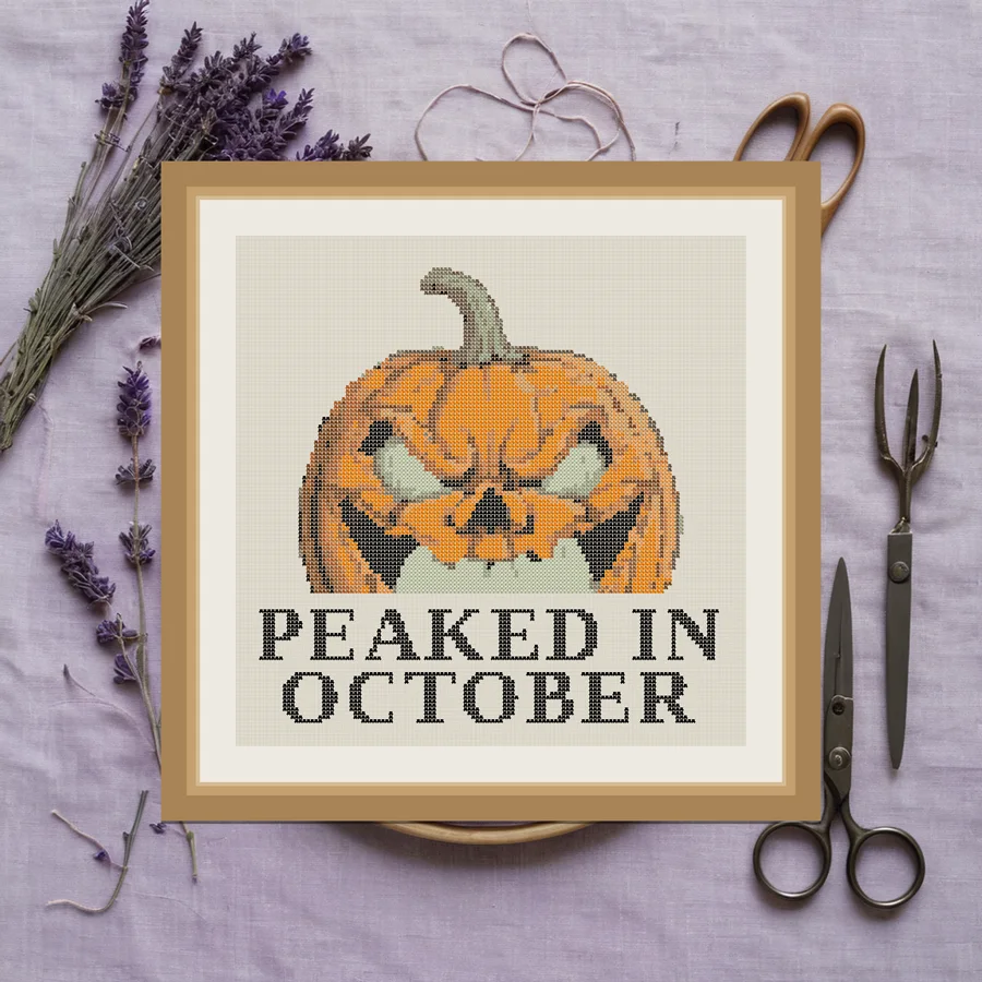 Peaked In October cross stitch pattern