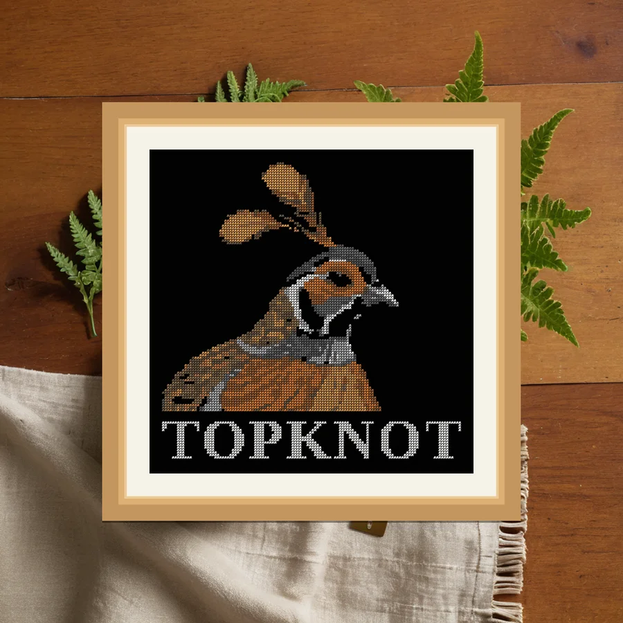 Topknot cross stitch pattern