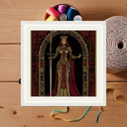 Queen Of Swords cross stitch pattern