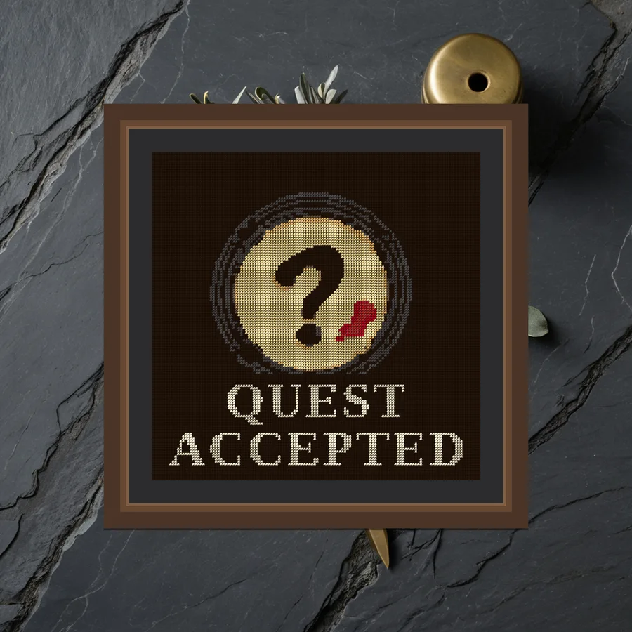 Quest Accepted cross stitch pattern