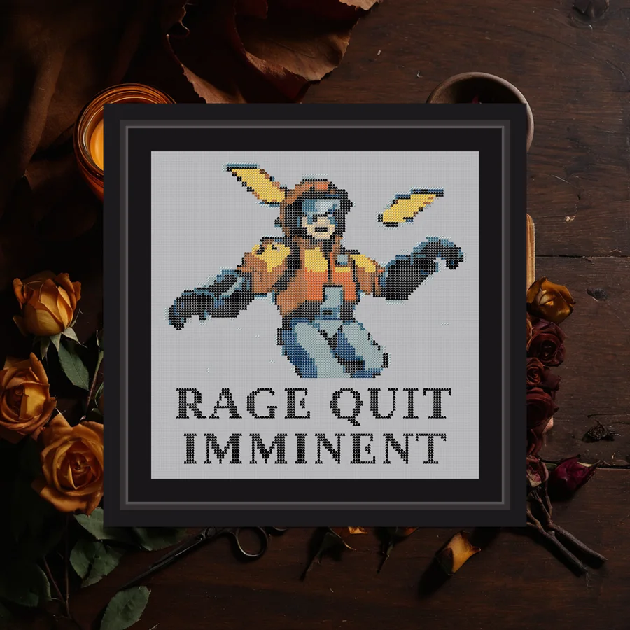 Rage Quit Imminent cross stitch pattern