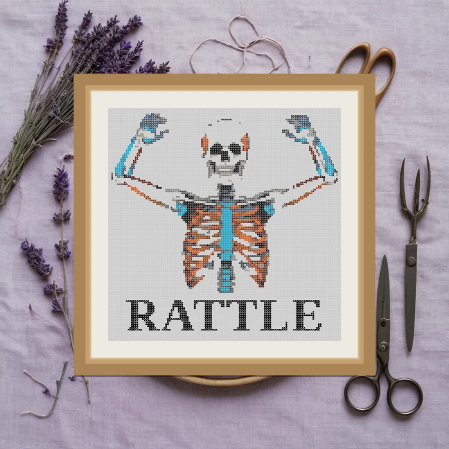 Rattle cross stitch pattern