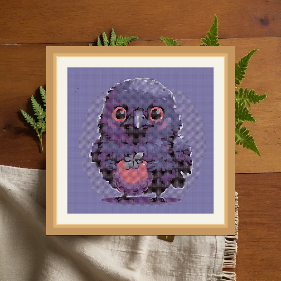 Raven And Berry cross stitch pattern