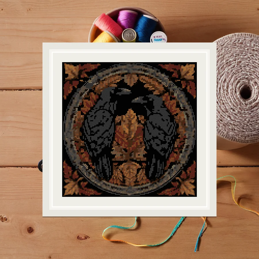Raven Feather Study cross stitch pattern