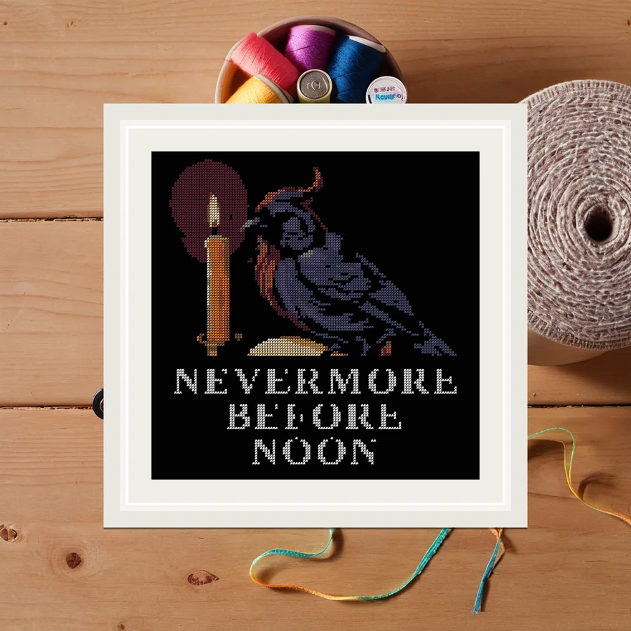 Nevermore Before Noon cross stitch pattern