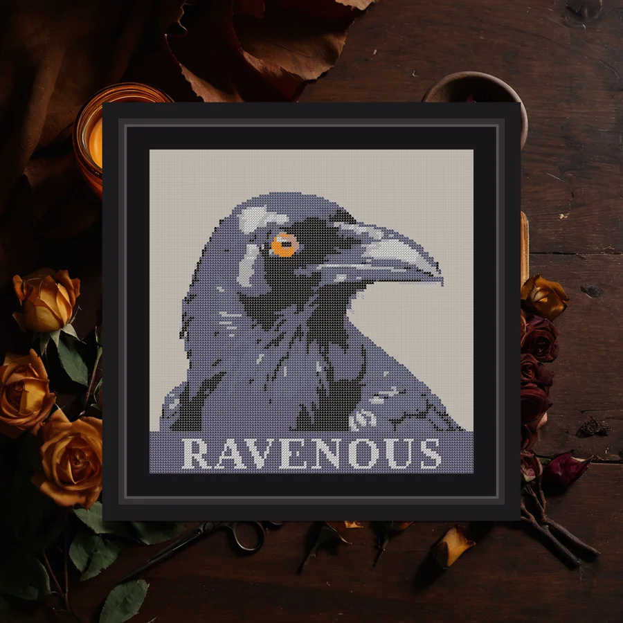 Ravenous cross stitch pattern