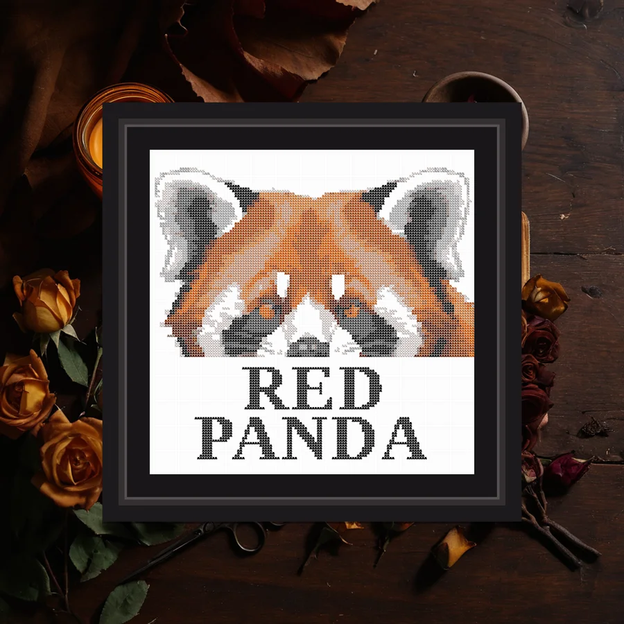 Red Panda cross stitch pattern