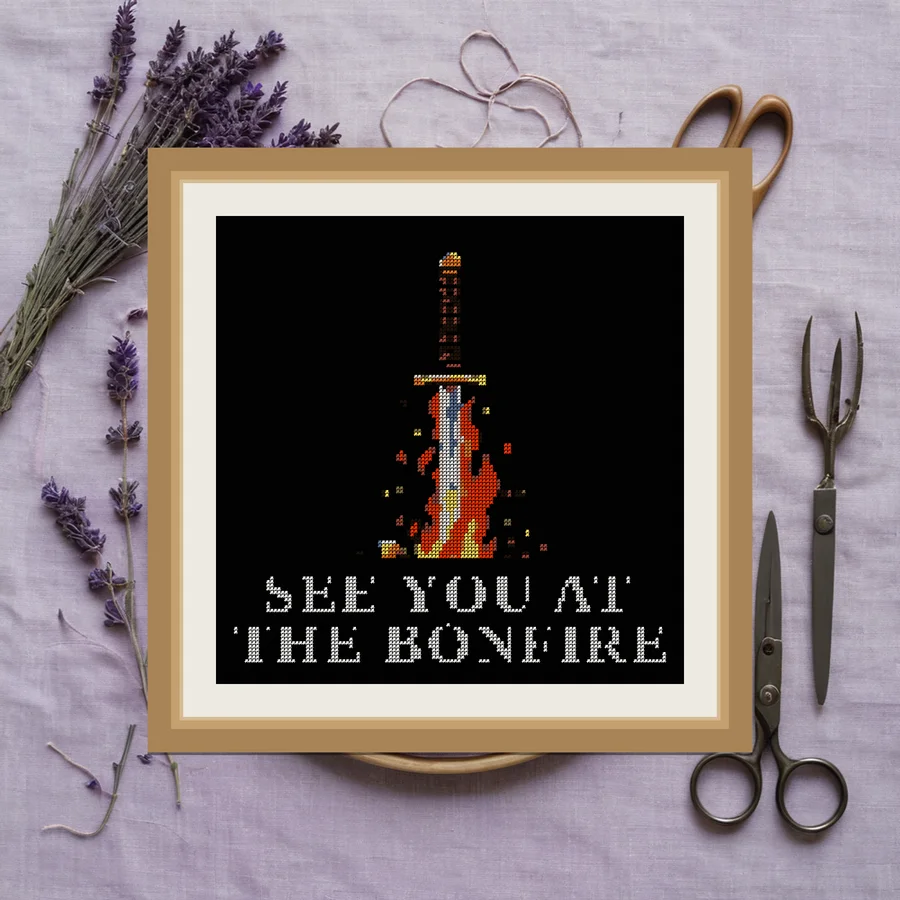 See You At The Bonfire cross stitch pattern