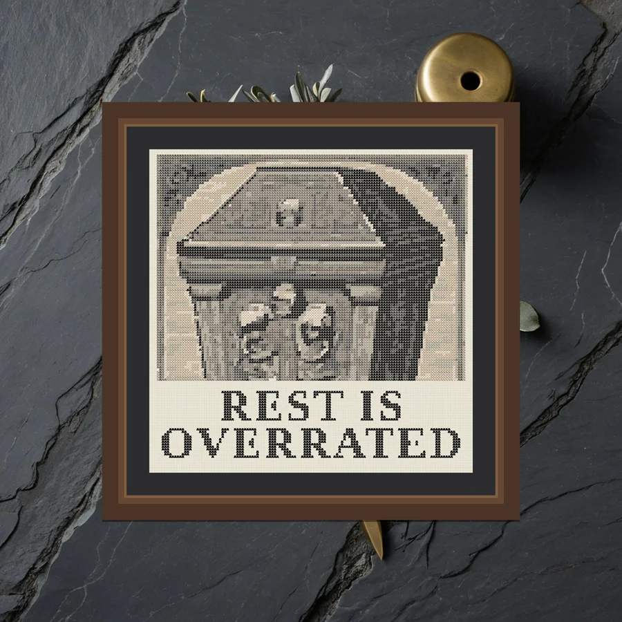 Rest Is Overrated cross stitch pattern
