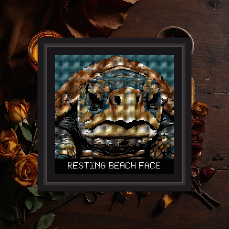 Resting Beach Face cross stitch pattern