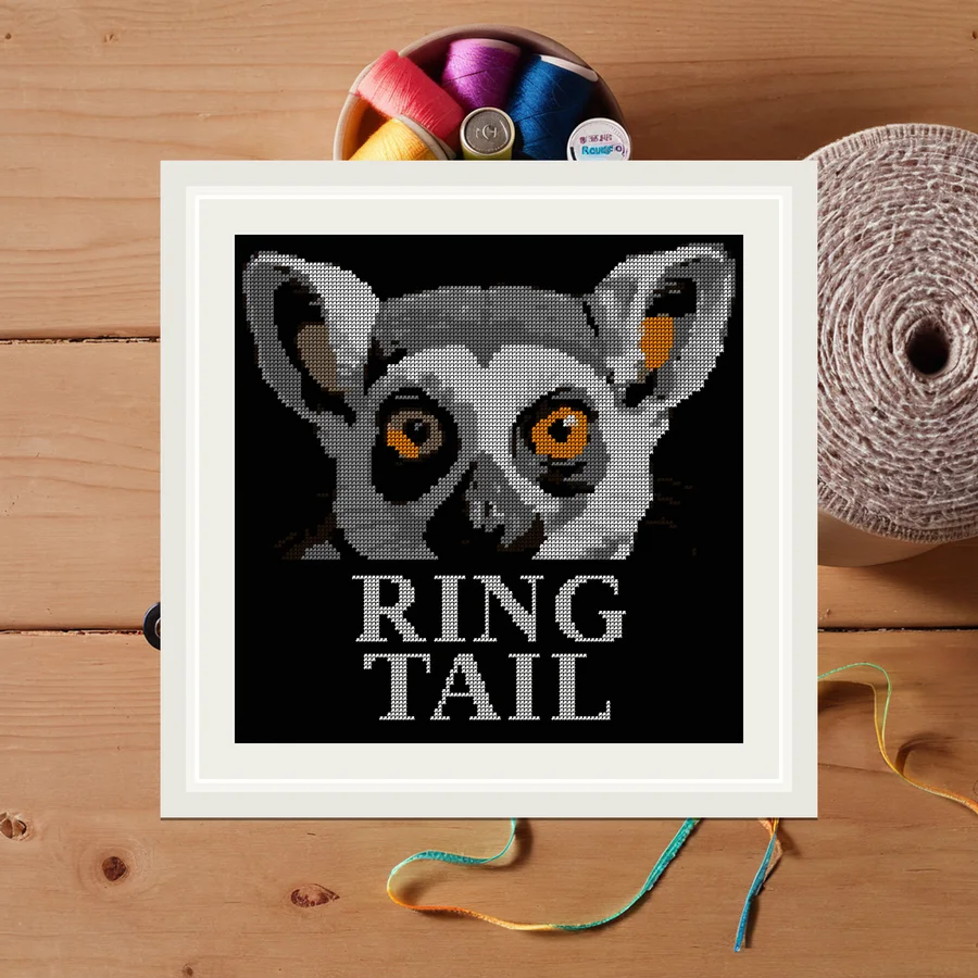 Ring Tail cross stitch pattern