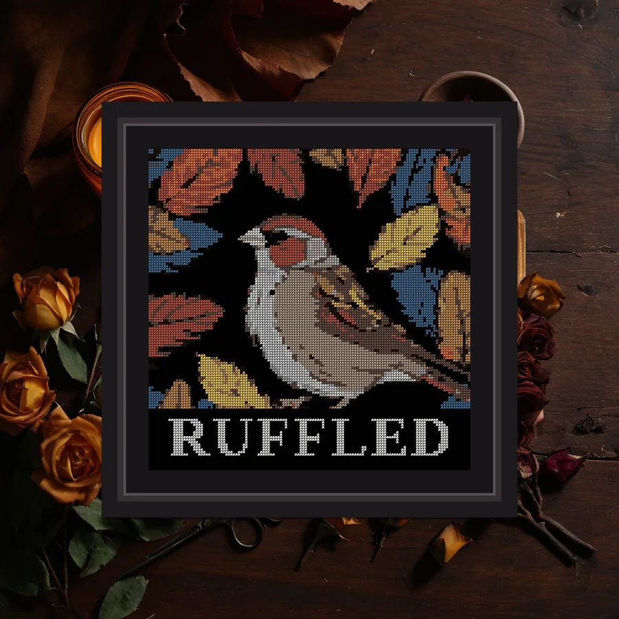 Ruffled cross stitch pattern