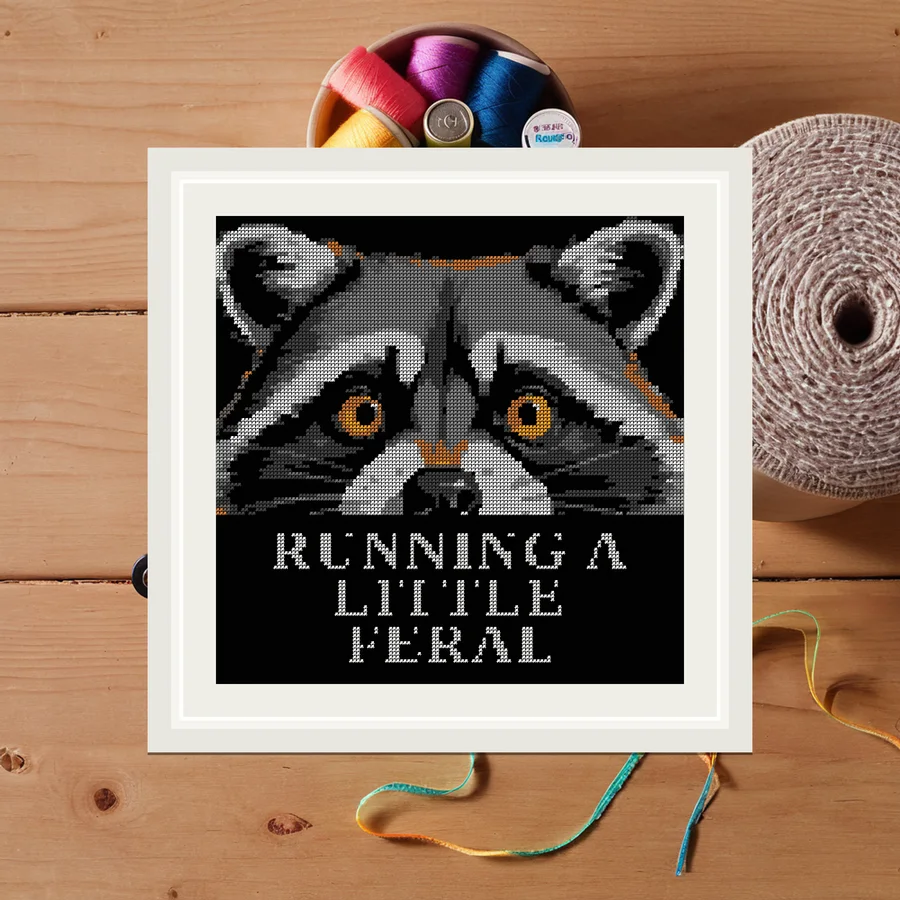 Running A Little Feral cross stitch pattern