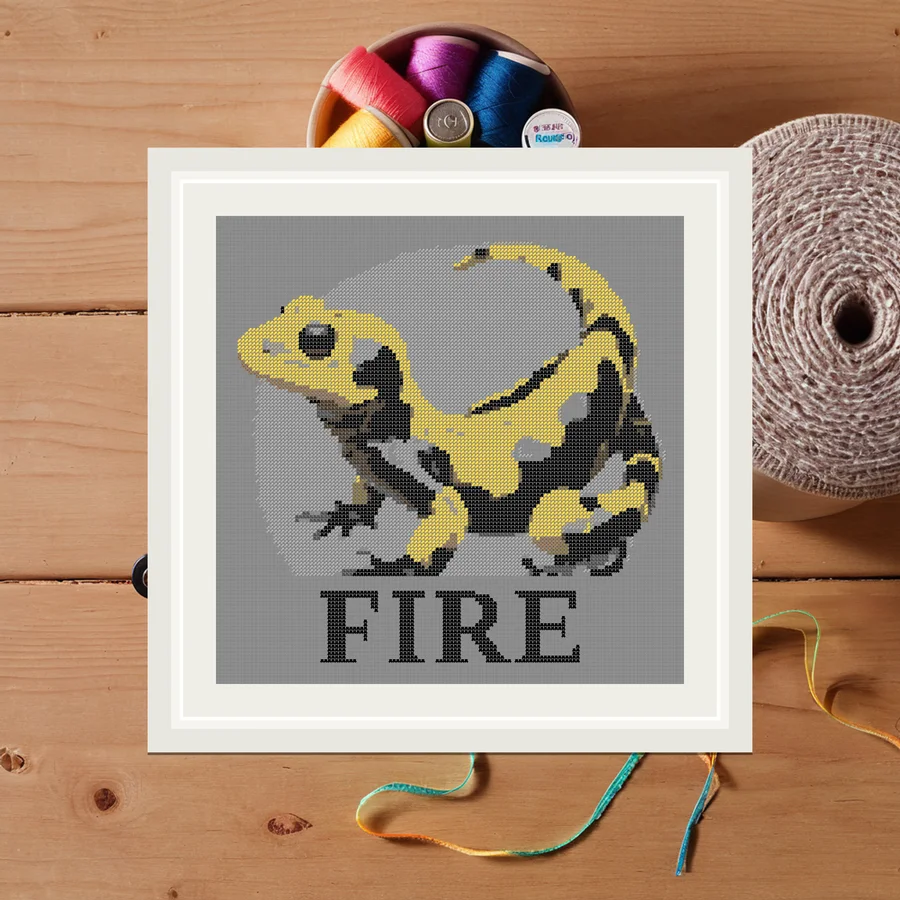 Salamander cross stitch pattern