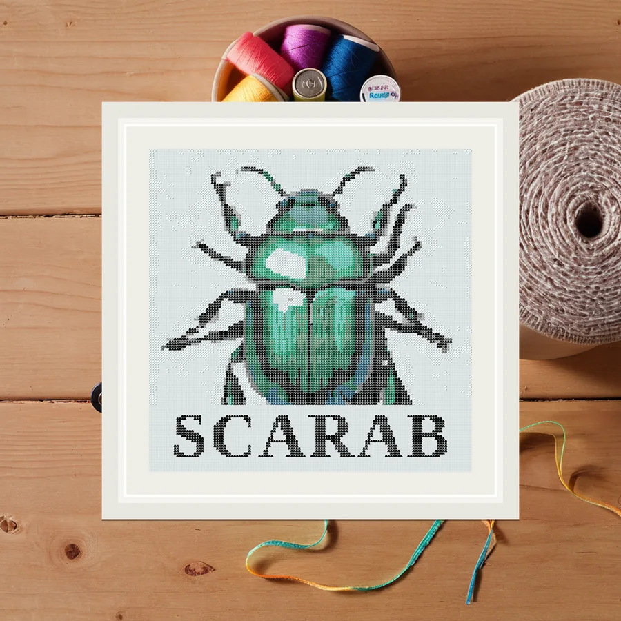 Scarab cross stitch pattern