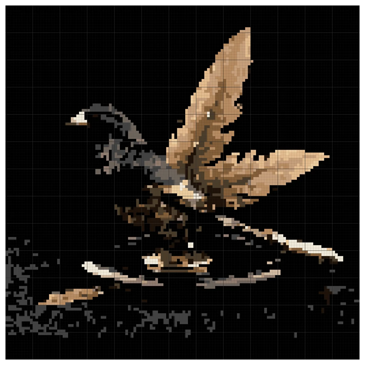 The full Scholar's Quill cross stitch chart, 130 by 130 stitches