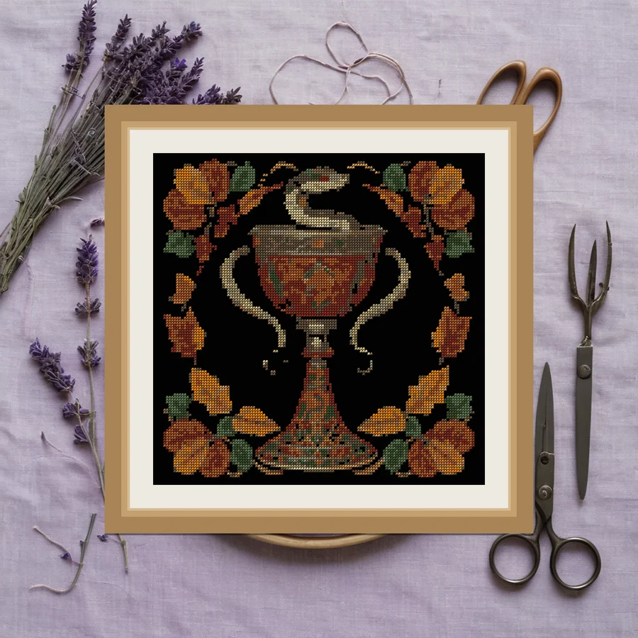 Serpent And Chalice cross stitch pattern