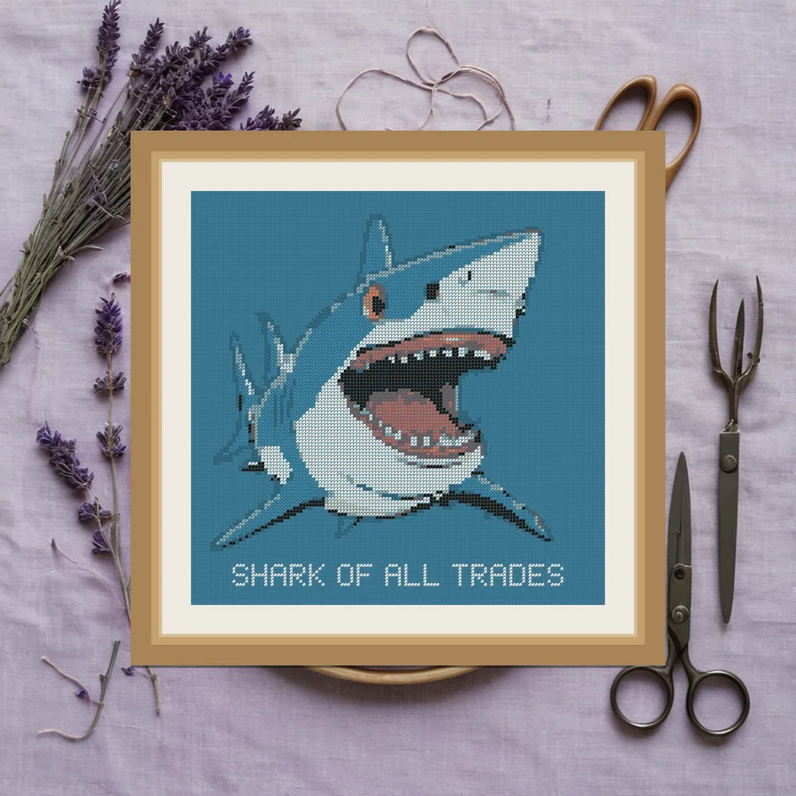 Shark Of All Trades cross stitch pattern