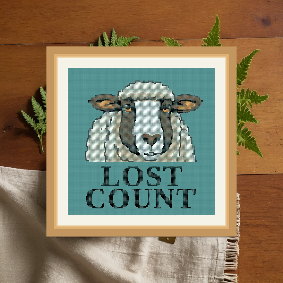 Lost Count cross stitch pattern