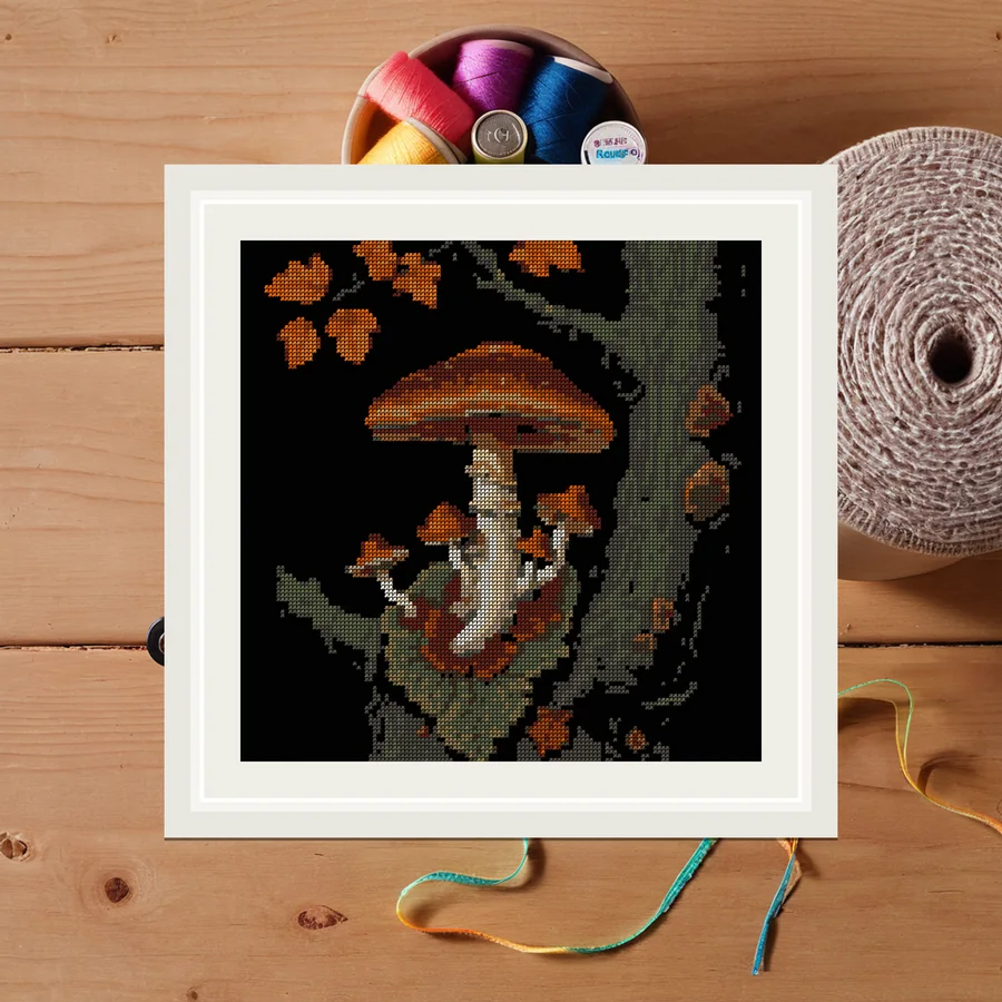Shelf Fungus Stack cross stitch pattern