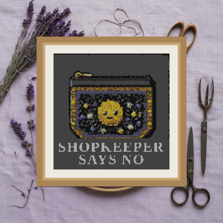 Shopkeeper Says No cross stitch pattern