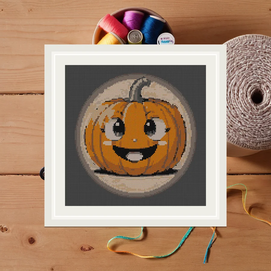 Shy Pumpkin cross stitch pattern