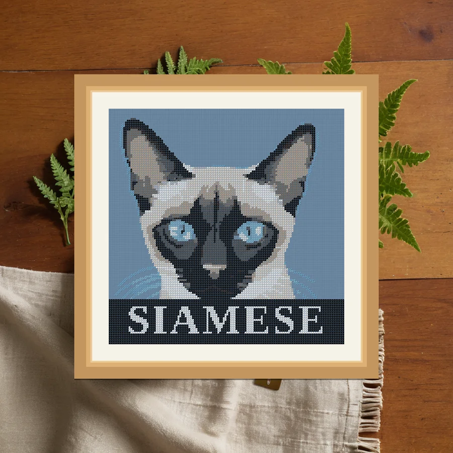 Siamese cross stitch pattern