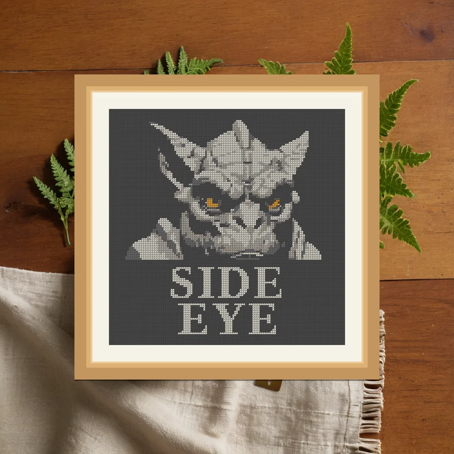 Side Eye cross stitch pattern