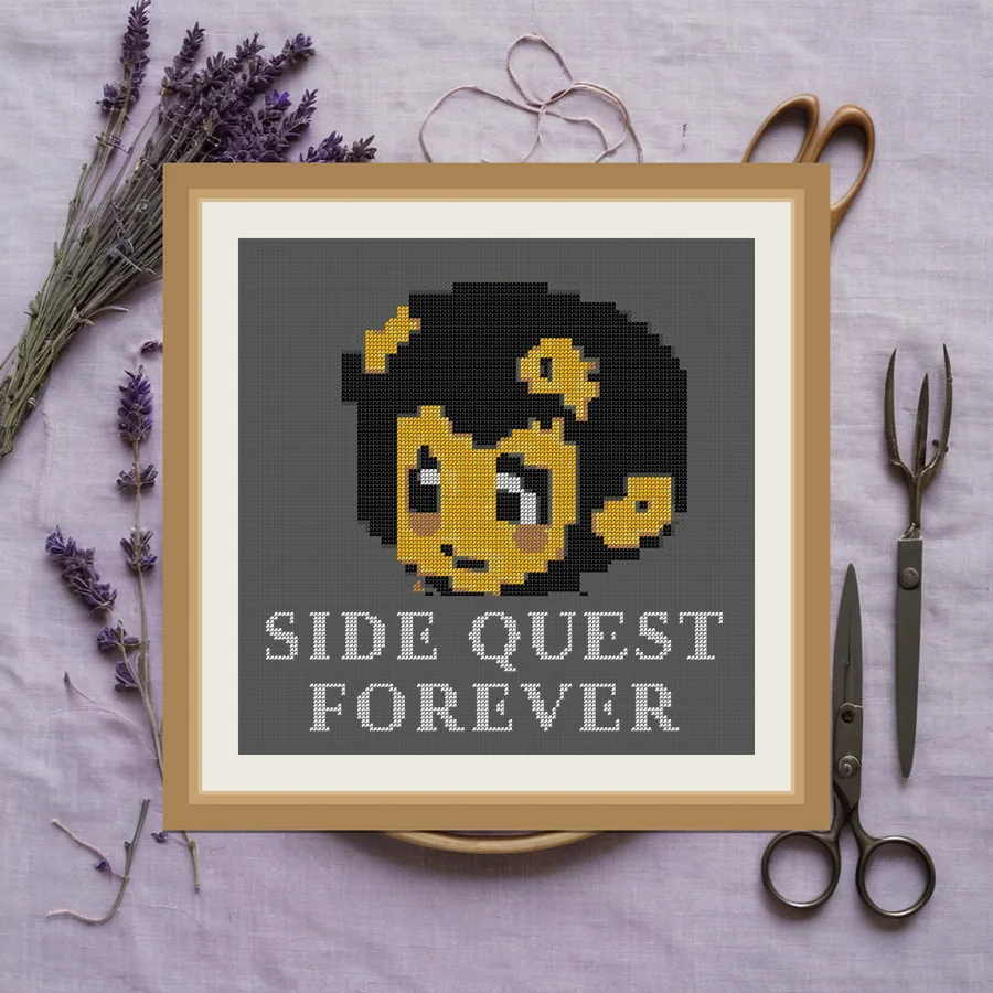Side Quest Forever cross stitch pattern