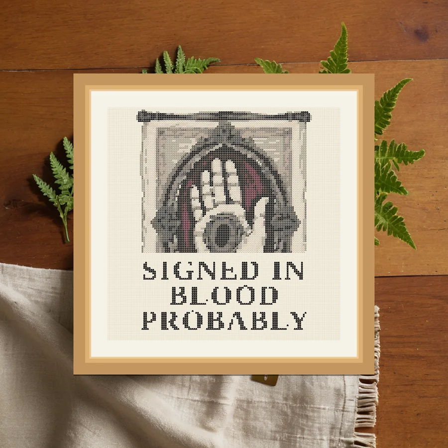 Signed In Blood Probably cross stitch pattern
