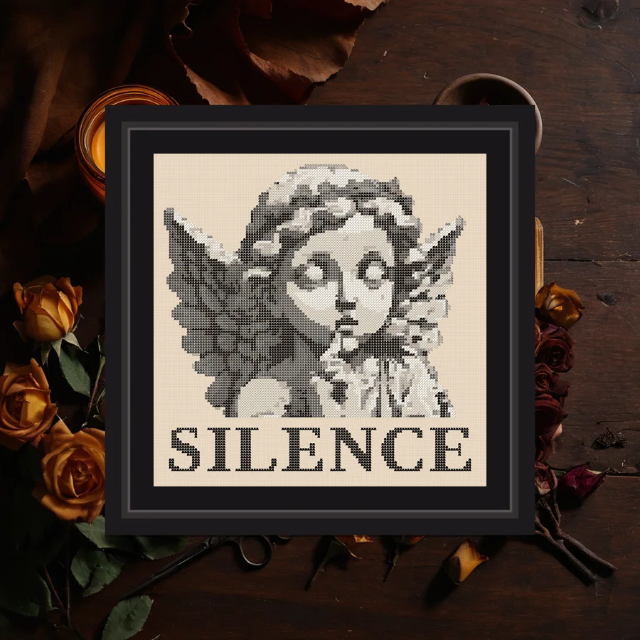Silence cross stitch pattern