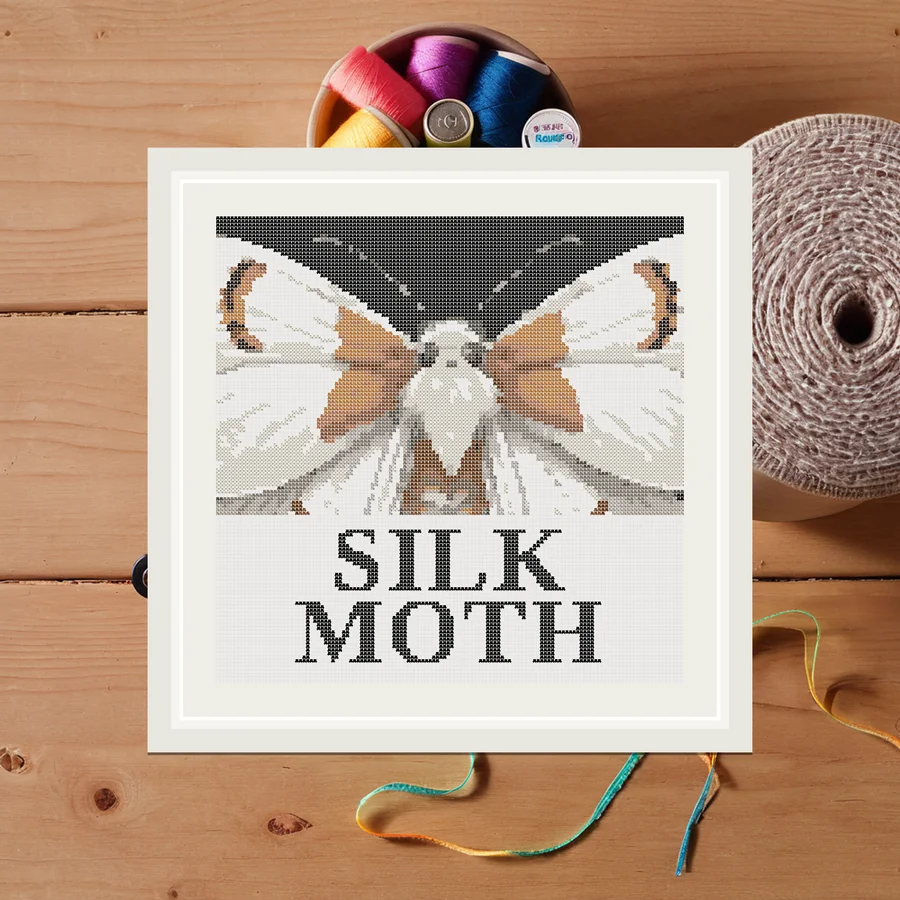 Silk Moth cross stitch pattern
