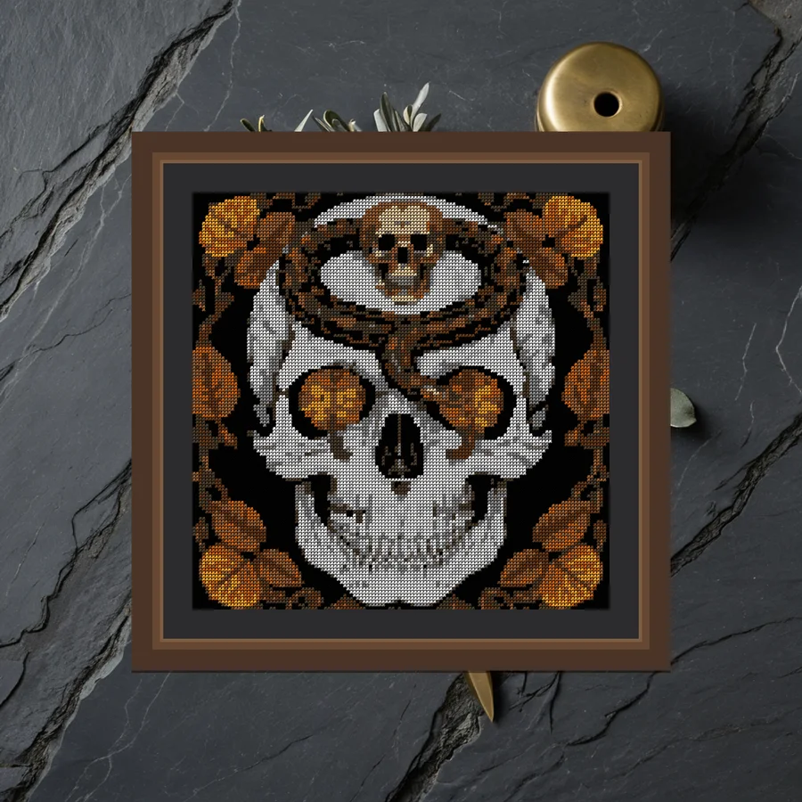 Skull And Snake cross stitch pattern