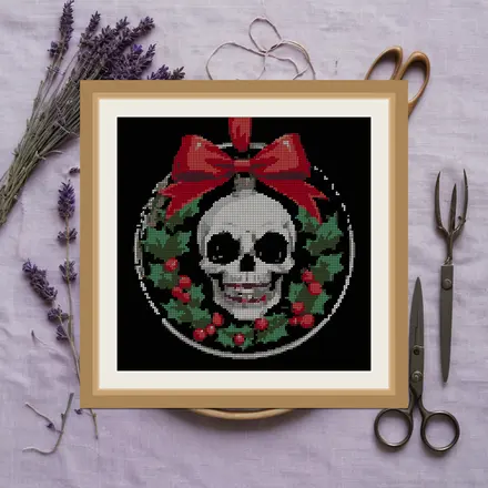 Skull Bauble cross stitch pattern