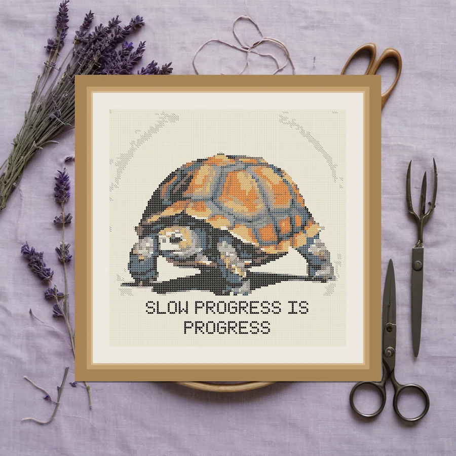 Slow Progress cross stitch pattern