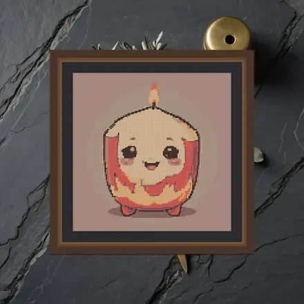 Smiling Candle cross stitch pattern