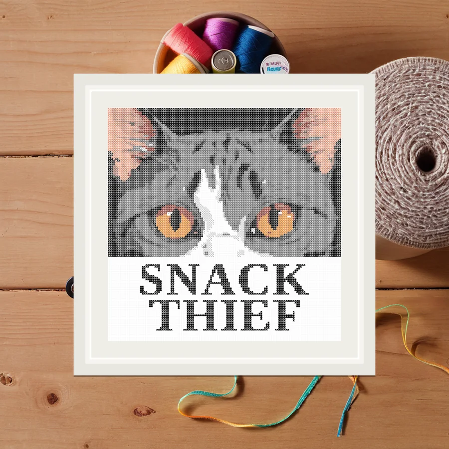 Snack Thief cross stitch pattern