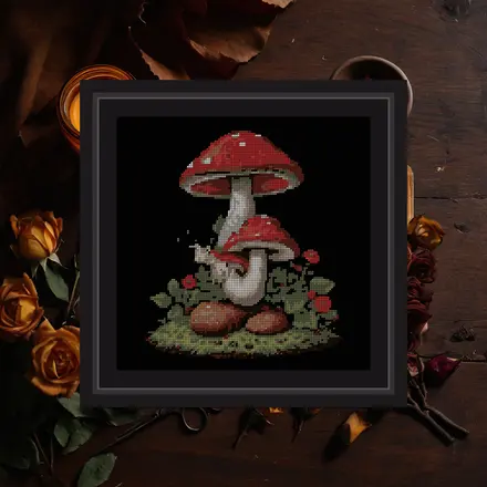 Snail On Toadstool cross stitch pattern