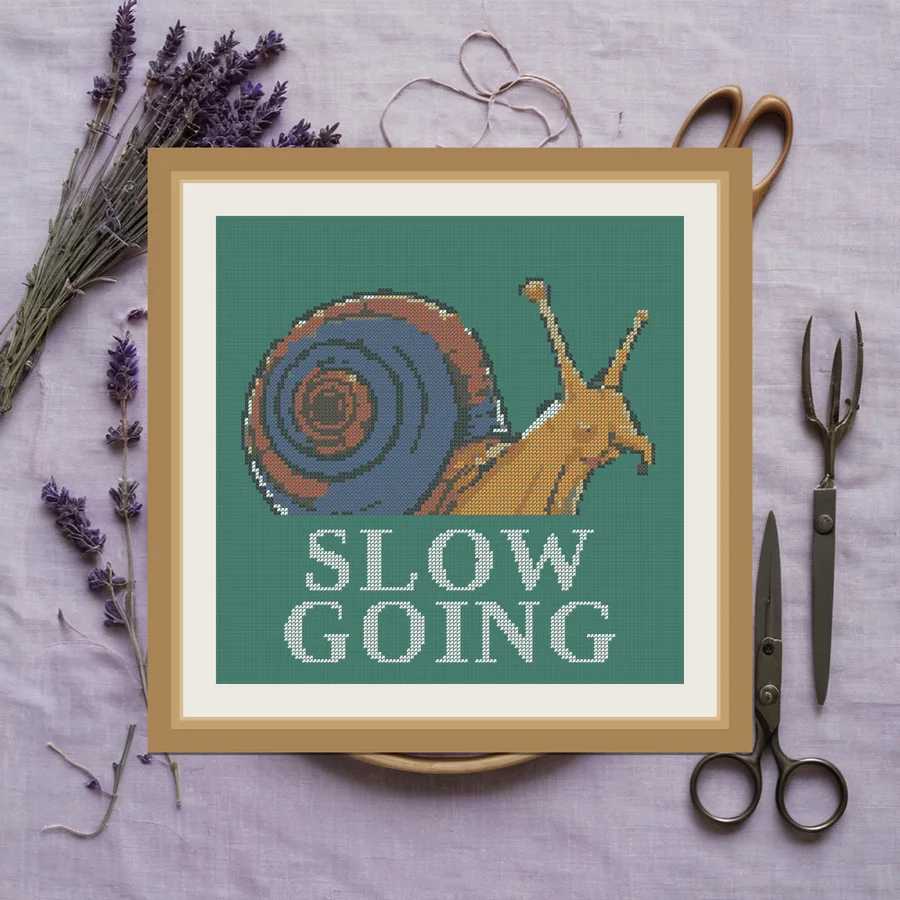 Slow Going cross stitch pattern