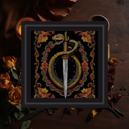 Snake And Dagger cross stitch pattern