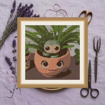 Snake In A Pot cross stitch pattern