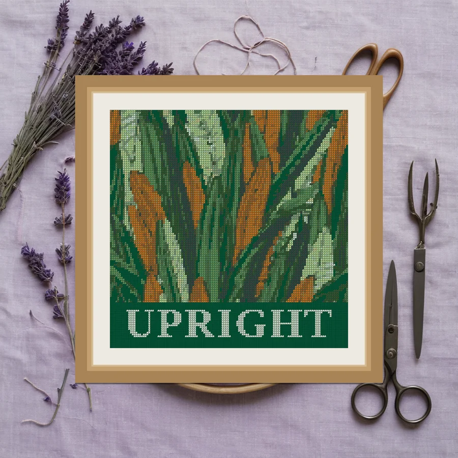 Upright cross stitch pattern