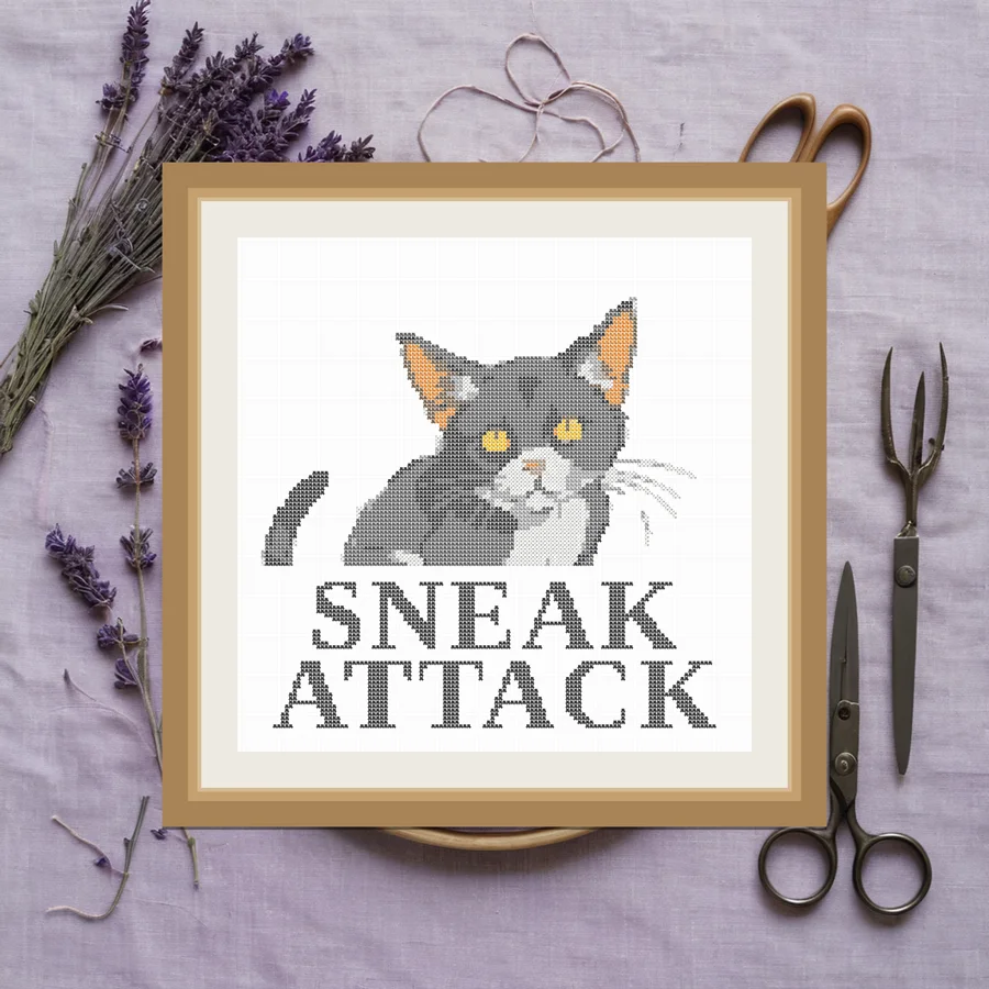 Sneak Attack cross stitch pattern