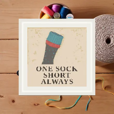 One Sock Short Always cross stitch pattern