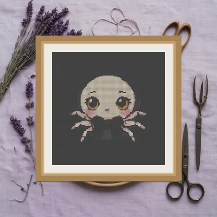 Spider Bow cross stitch pattern