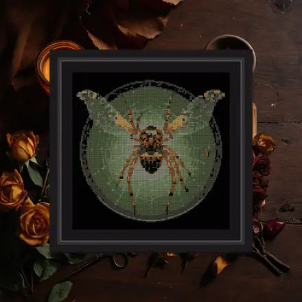 Spider Orb Web cross stitch pattern