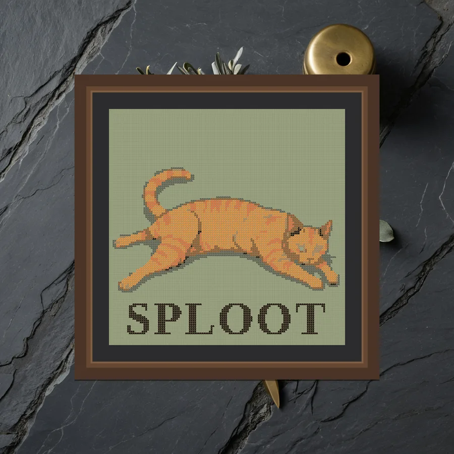 Sploot cross stitch pattern