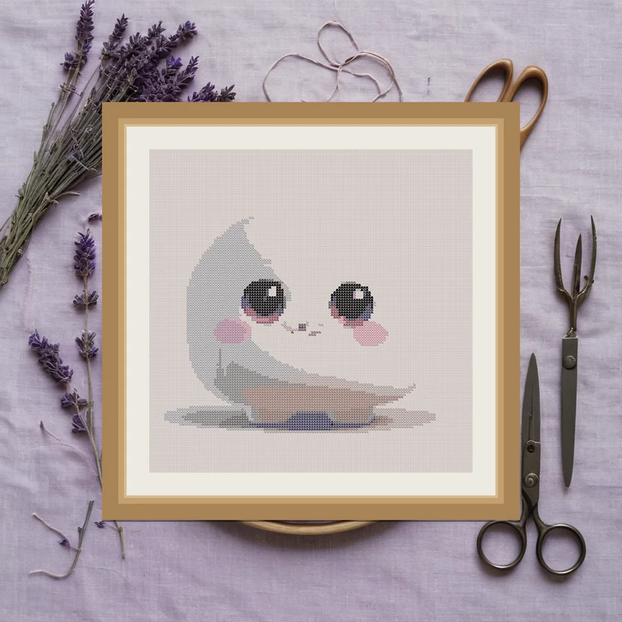 Spooky Marshmallow cross stitch pattern