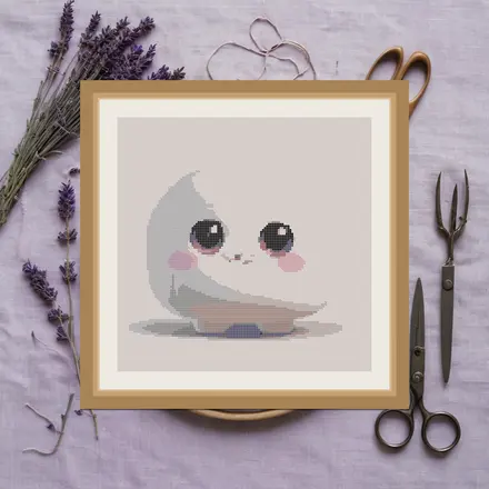 Spooky Marshmallow cross stitch pattern