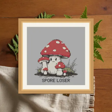 Spore Loser cross stitch pattern
